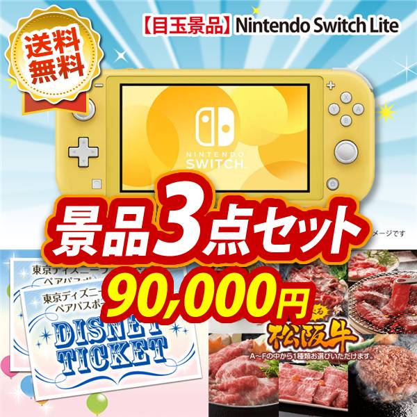 ビンゴ景品3点セット【Nintendo Switch Lite/ディズニーペアチケット 他】A3パネル・目録付き<送料無料>
