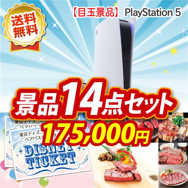 ビンゴ景品14点セット【PlayStation 5/ディズニーペアチケット 他】A3パネル・目録付き<送料無料>