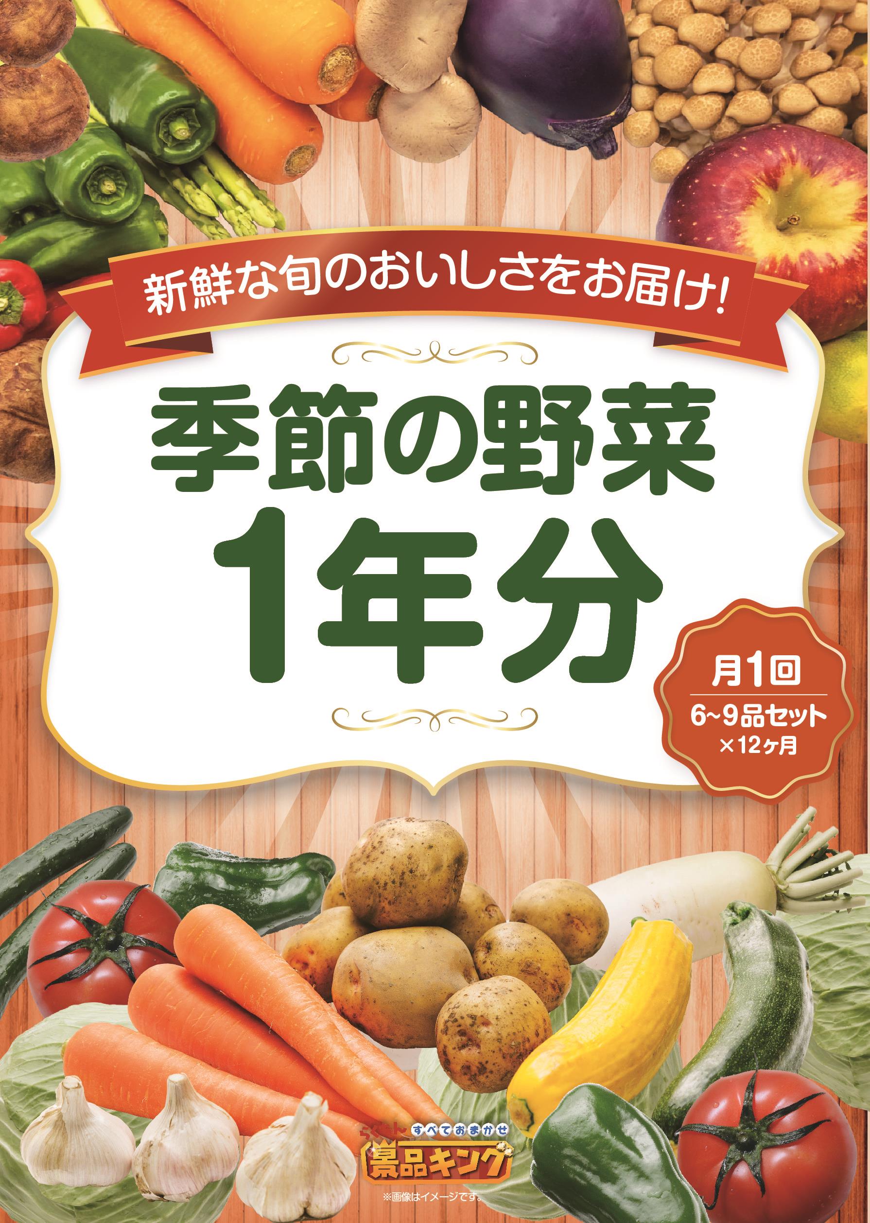 旬の有機野菜1年分(毎月1回)のイメージ