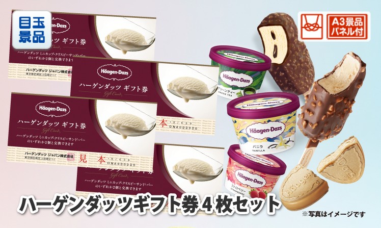 ハーゲンダッツギフト券4枚セットのイメージ