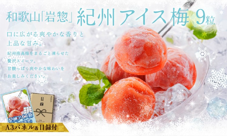 和歌山 「岩惣」紀州アイス梅9粒