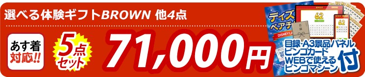 【目玉：選べる体験ギフトBROWN】5点セット 5点セット 71000円
