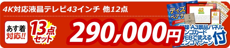 【目玉：4K対応液晶テレビ43インチ】13点セット 13点セット 290000円