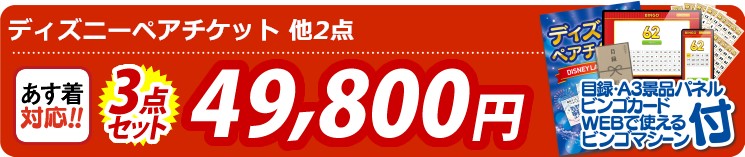 【目玉：ディズニーペアチケット】3点セット 3点セット 49800円