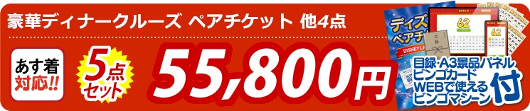 【目玉：豪華ディナークルーズ ペアチケット】5点セット 5点セット 55800円