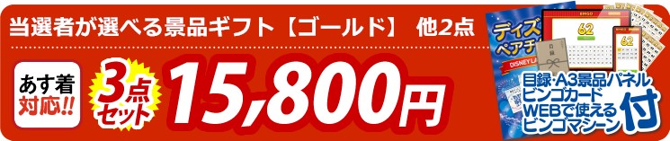 【目玉：当選者が選べる景品ギフト【ゴールド】】3点セット 3点セット 15800円