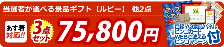 【目玉：当選者が選べる景品ギフト【ルビー】】3点セット 3点セット 75800円