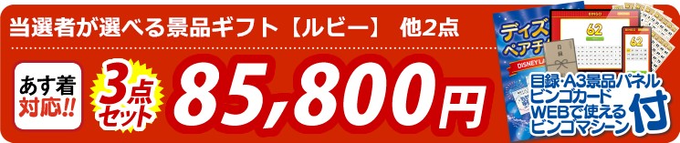 【目玉：当選者が選べる景品ギフト【ルビー】】3点セット 3点セット 85800円