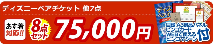 【目玉：ディズニーチケット ペア1DAYパスポート】8点セット 8点セット 75000円