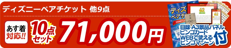 【目玉：ディズニーチケット ペア1DAYパスポート】10点セット 10点セット 71000円
