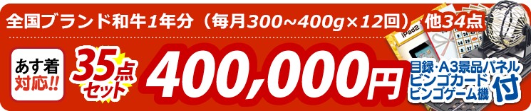 【目玉:全国ブランド和牛1年分(毎月300~400g×12回)】35点セット 35点セット 400000円