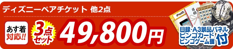 【目玉:ディズニーペアチケット】3点セット 3点セット 49800円