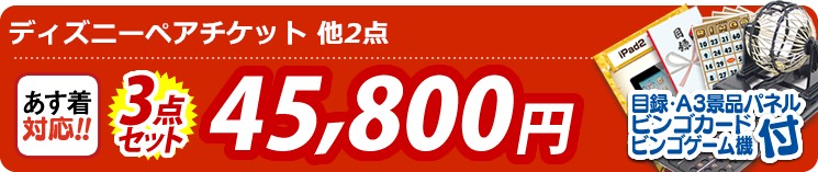 【目玉:ディズニーペアチケット】3点セット 3点セット 45800円