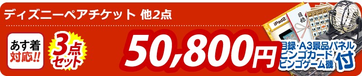 【目玉:ディズニーペアチケット】3点セット 3点セット 50800円