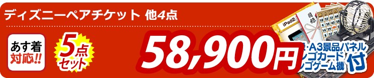 【目玉:ディズニーペアチケット】5点セット 5点セット 58900円
