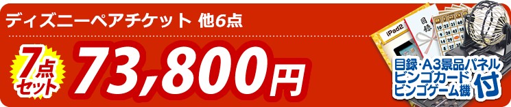 【目玉:ディズニーペアチケット】7点セット 7点セット 73800円