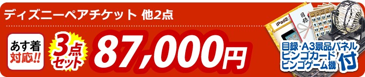 【目玉:ディズニーペアチケット】3点セット 3点セット 87000円