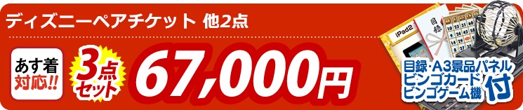 【目玉:ディズニーペアチケット】3点セット 3点セット 67000円