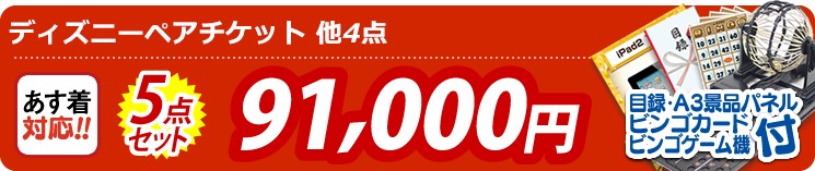 【目玉:ディズニーペアチケット】5点セット 5点セット 91000円