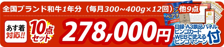 【目玉：全国ブランド和牛1年分（毎月300~400g×12回）】10点セット 10点セット 278000円