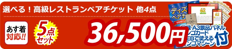【目玉：選べる！高級レストランペアチケット】5点セット 5点セット 36500円
