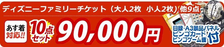 【目玉:ディズニーファミリーチケット(大人2枚  小人2枚)】10点セット 10点セット 90000円