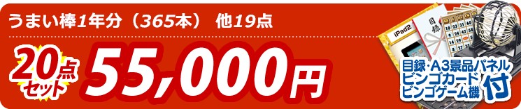 【目玉:うまい棒1年分(365本)】20点セット 20点セット 55000円