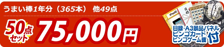 【目玉:うまい棒1年分(365本)】50点セット 50点セット 75000円