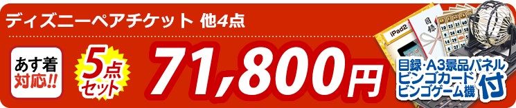 【目玉:ディズニーペアチケット】5点セット 5点セット 71800円