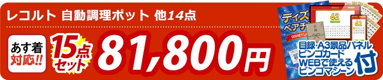 【目玉：レコルト 自動調理ポット】15点セット 15点セット 81800円