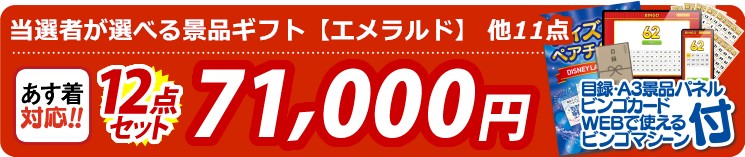 【目玉：当選者が選べる景品ギフト【エメラルド】】12点セット 12点セット 71000円