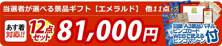 【目玉：当選者が選べる景品ギフト【エメラルド】】12点セット 12点セット 81000円