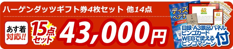 【目玉：ハーゲンダッツギフト券4枚セット】15点セット 15点セット 43000円
