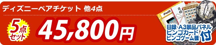 【目玉:ディズニーペアチケット】5点セット 5点セット 45800円