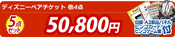 【目玉:ディズニーペアチケット】5点セット 5点セット 50800円