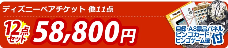 【目玉:ディズニーペアチケット】12点セット 12点セット 58800円