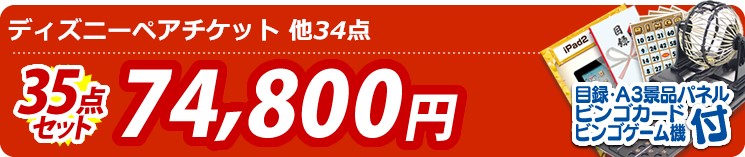 【目玉:ディズニーペアチケット】35点セット 35点セット 74800円