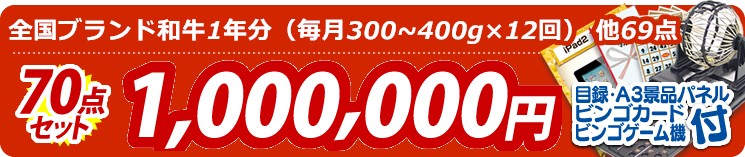 【目玉:全国ブランド和牛1年分(毎月300~400g×12回)】70点セット 70点セット 1000000円