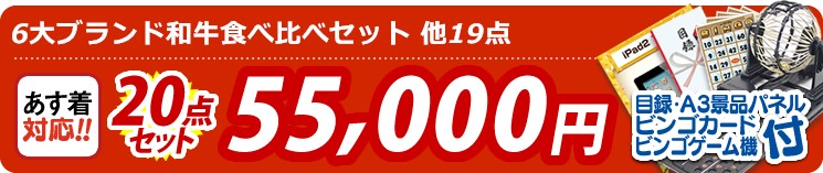 【目玉:6大ブランド和牛食べ比べセット】20点セット 20点セット 55000円
