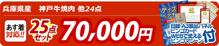 【目玉：兵庫県産　神戸牛焼肉】25点セット 25点セット 70000円