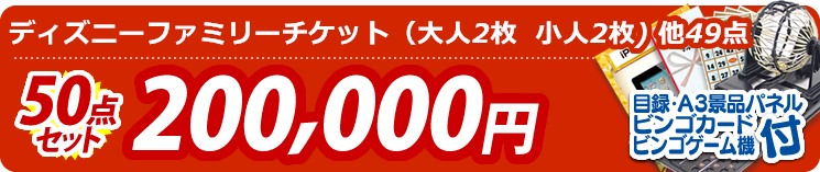 【目玉:ディズニーファミリーチケット(大人2枚  小人2枚)】50点セット 50点セット 200000円