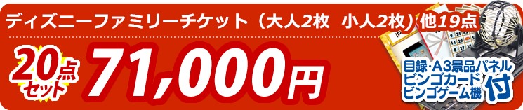 【目玉:ディズニーファミリーチケット(大人2枚  小人2枚)】20点セット 20点セット 71000円
