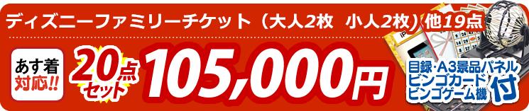 【目玉:ディズニーファミリーチケット(大人2枚  小人2枚)】20点セット 20点セット 105000円