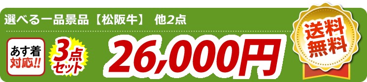 【目玉：選べる一品景品【松阪牛】】3点セット 3点セット 26000円