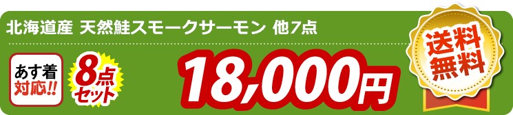 【目玉：北海道産 天然鮭スモークサーモン】8点セット 8点セット 18000円