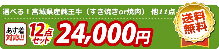 【目玉：選べる！宮城県産蔵王牛（すき焼きor焼肉）】12点セット 12点セット 24000円