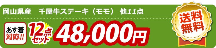 【目玉：岡山県産　千屋牛ステーキ（モモ）】12点セット 12点セット 48000円