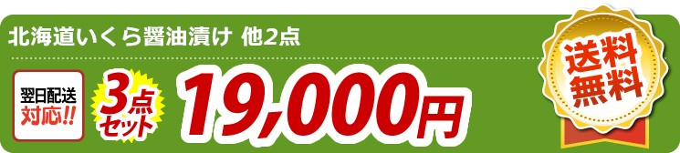 【目玉:北海道産いくら醤油漬け】3点セット 3点セット 19000円