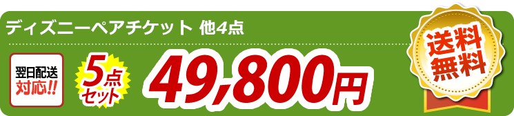 【目玉：ディズニーチケット ペア1DAYパスポート】5点セット 5点セット 49800円