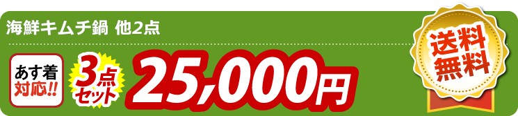 【目玉：海鮮キムチ鍋】3点セット 3点セット 25000円